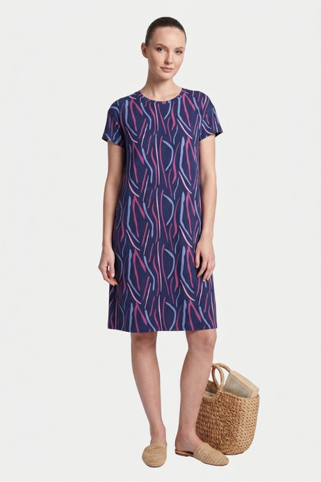 Sweet Dreams Abstract Printed Short Nightdress - Iconic Navy — image 3